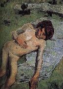 Paul Gauguin Brittany nude juvenile oil painting artist